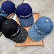 Louis Vuitton Signature Embroidered Baseball Cap In Blue