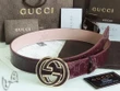 Gucci Brown Shiny Gucci Signature Leather Belt Interlocking G Buckle In Shiny Red