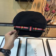Gucci Embroidered Logo Bee Pattern Black Cap