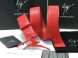 Giuseppe Zanotti Crocodile-embossed Red Leather Belt With Red Metal Signature Logo Buckle