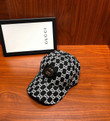 Gucci Interlocking G On Leather Patch Baseball Cap In Black