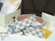 Louis Vuitton Damier Azur Leather Belt With Lv Initiales Silver Buckle