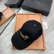 Christian Dior Logo And Bee Embroidered Baseball Cap In Black