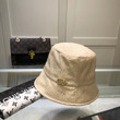 Gucci Gg Gold Logo On The Front Bucket Hat In Beige Cream
