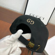 Gucci Beige Embroidered At Centre Front Baseball Cap In Black