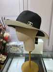 Chanel White Underbrim Bucket Hat In Black