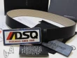 Dsquared Black Embossed Pattern Logo Leather Belt With Dsq Print On Plate Buckle