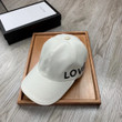 Gucci White Loved Embroidered At Mid Panel Baseball Cap In White