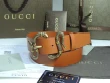 Gucci Leather Belt In Caramel With Snake Buckle