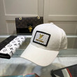 Louis Vuitton Gold Logo And Signature Leather Patch Baseball Cap In White