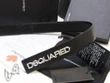 Dsquared Black Cow Skin Leather Belt With Dsquared Plaque Metal Buckle