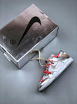 Off White X Futura X Nike Dunk Low Silver White Sneaker Shoes