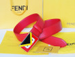 Fendi Red Leather Belt With Red Bugs Eyes Buckle