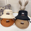 Chanel Brown Adjustable Drawstring Wide Brim Hat With Logo Label