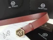 Philipp Plein Metal Pp Buckle Hexagon Design Leather Belt In Wine Red