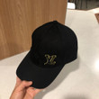 Louis Vuitton Logo Embroidered In All Black Baseball Cap