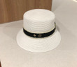 Chanel Camellia And Interlocking C Logo In Band Bucket Hat In White