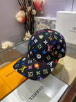 Louis Vuitton Colorful Logo And Flower Monogram Baseball Cap In Black