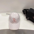Gucci With La Angel Logo Embroidered Baseball Cap In White