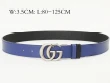 Gucci Reversible Black Gucci Signature Leather And Blue Leather Belt With Interlocking G Buckle