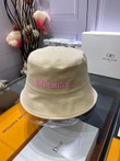Balenciaga Embossed Pink Logo Bucket Hat In Beige