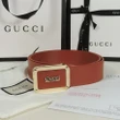 Gucci Brown Leather Belt With Enamel Plaque Buckle