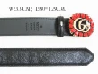 Gucci Black Glitter Patent Leather Belt With Red Crystal-embellished Double G Buckle