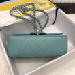 Chanel Classic Mint Green Caviar Leather Chain Bag