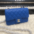 Chanel Classic Blue Caviar Leather Chain Bag