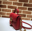Gucci Marmont Red Leather Mini Top Handle Bag