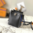 Louis Vuitton Nano Lockme Black Leather Bucket Bag