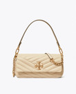 Tory Burch Small Kira Chevron Leather Shoulder Bag In White