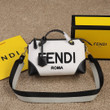 Fendi By The Way Boston Shoulder Bag In Black And White