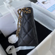 Chanel Small Hobo Calfskin Bag In Black