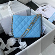 Chanel Small Hobo Calfskin Bag In Light Blue
