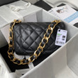 Chanel Rectangular Lambskin Flap Bag In Black