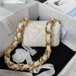 Chanel Rectangular Lambskin Mini Flap Bag In White