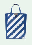 Off-White Diagonal Tote Bag Medium Leather In Blue