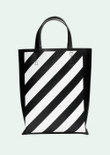 Off-White Diagonal Tote Bag Medium Leather In Black