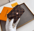 Louis Vuitton Card Holder Recto Verso Brown Damier Canvas And Rose Pink Leather