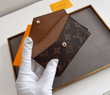 Louis Vuitton Card Holder Recto Verso Monogram Canvas And Brown Leather