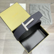 Tom Ford T Silver Icon Reversible Dark Grey Leather Belt