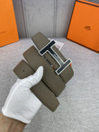 Hermes H Belt Buckle & Reversible Leather Strap, Camo/Silver