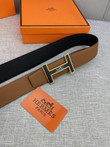 Hermes H Belt Buckle & Reversible Leather Strap, Brown/Gold