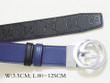 Gucci Signature Leather Belt In Black And Blue