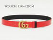 Gucci GG Marmont Reversible Wide Belt In Yellow Gold - Black Red