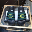Gucci Yellow Interlocking G Embossed With Stripes Black And Dark Green