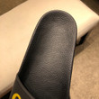 Gucci Gg Web Signature Stripe Slide Sandal In Black