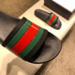 Gucci Web Black Rubber Slide Sandal