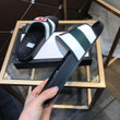 Gucci Green Striped With Fox Face Slides